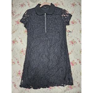 black lace mini dress